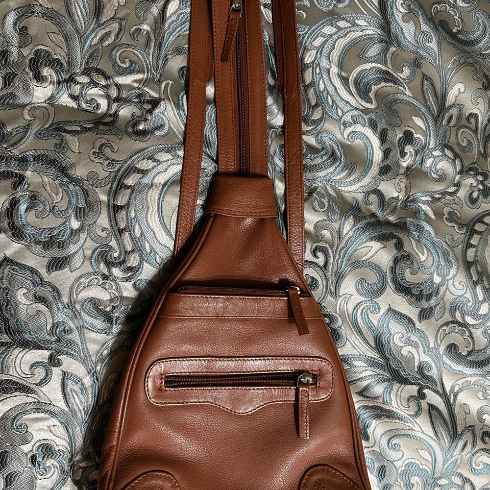 Brown Leather Sling Bag